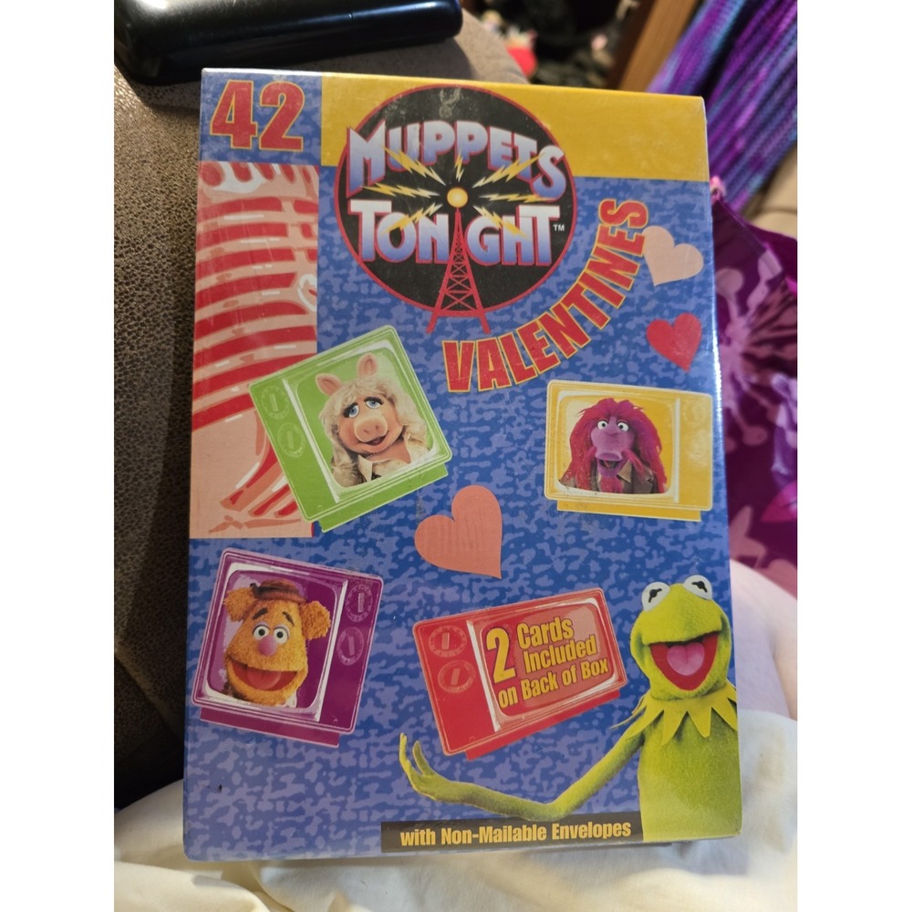 Muppets Tonight 42 Cards & Envelopes Valentines VTG Sealed Kermit Mrs. Piggy